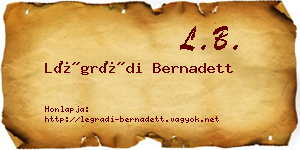 Légrádi Bernadett névjegykártya